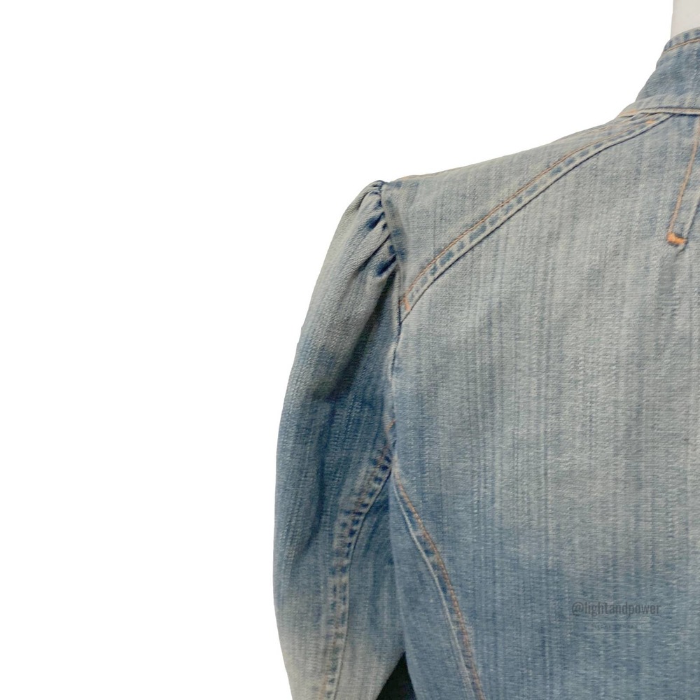 Dana Buchman Pufff Sleeve Denim Jean Jacket EUC - Picture 10 of 11